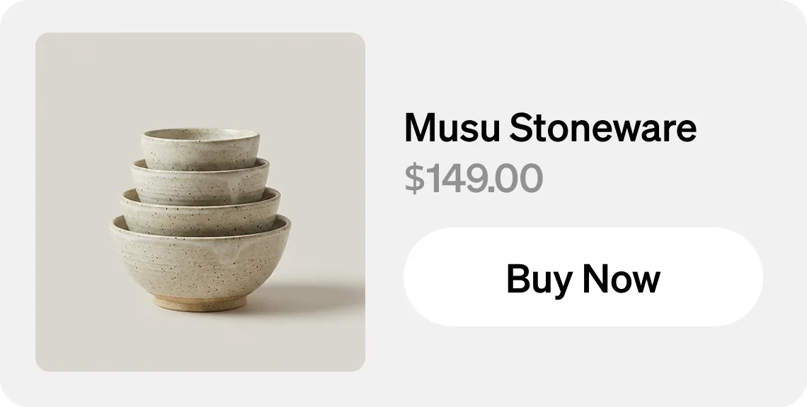 Musu Stoneware product with a Buy Now button